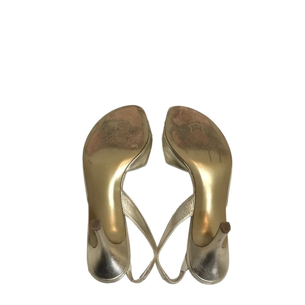 St. John peep toe slingback stiletto sandals heels gold 8.5‎ - Picture 3 of 9